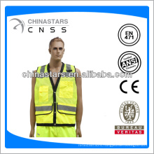 high visibility reflective waistcoat with pockets